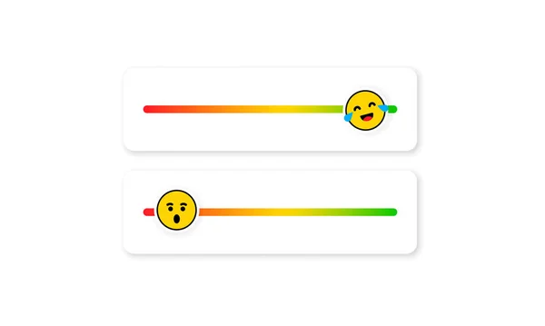 Set Von Schieberegler Emojis Für Soziale Medien Schieberating Flach Glückliche — Stockvektor