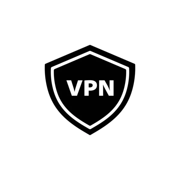 Ícone Vpn Preto Rede Privada Virtual Vector Eps Isolado Sobre — Vetor de Stock