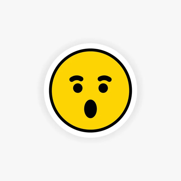 Surprised Emoji Sticker Shocked Emotion Vector Eps Isolated White Background — Stock Vector