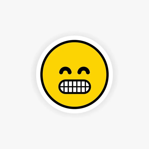 Dişli Emoji Çıkartması Ruh Hali Gerginlik Vektör Eps Beyaz Arkaplanda — Stok Vektör