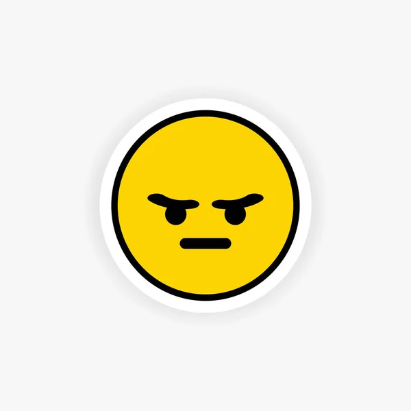 Mad Angry Emoji Sticker Mood Emotion Vector Eps Isolated White — Stock Vector