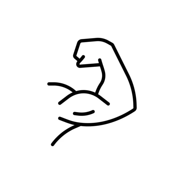 Biceps Icoon Het Zwart Sterke Arm Gespierde Bodybuilder Pose Vector — Stockvector