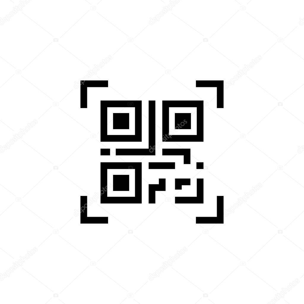 Qr code scan badge icon. Technology for instant payment or tech pay method without money. Vector EPS 10. Isolated on white background.
