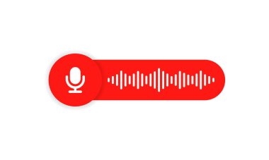 Sohbet tasarımın için sesli mesaj simgesi. Sesli mesaj yazışmaları. Ses dalgası ve mikrofonlu ses mesajları baloncuğu simgesi. Web siteleri ve pankartlar için vektör düz çizim çizimi.