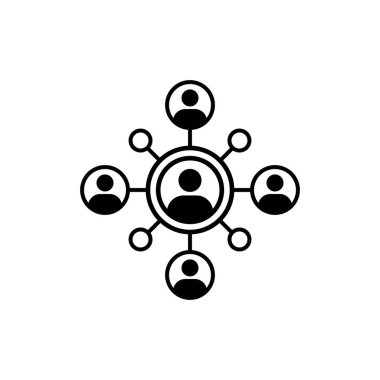 İletişim simgesi. İnsanlar ağ simgesi. İş iletişimi, kurumsal simge. İş için bağlantı. Takım çalışması ikonu. İş ortaklığı.