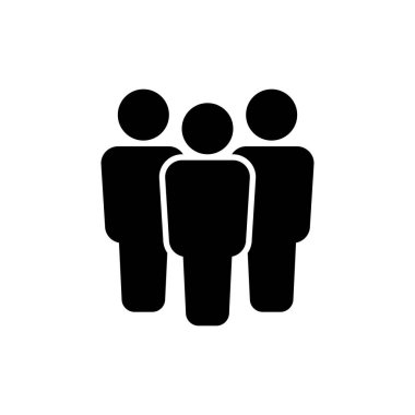 İnsanların simgesi. Kalabalık işareti. Bir grup insan ya da kullanıcı ya da arkadaş. Takım ikonu. Vektör illüstrasyonu