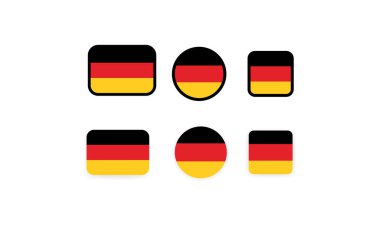 Almanya 'nın bayrakları. Ulusal Almanya bayrağı. Alman bayrağı. Almanya sembolü. Vektör çizimi. EPS10