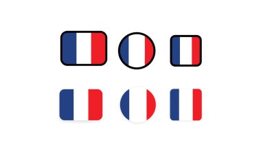 Fransa 'nın bayrakları. Ulusal Fransa bayrağı. Fransız sembolü. Vektör çizimi. EPS10