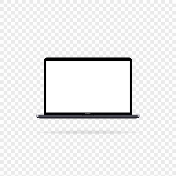 Современный Компьютерный Векторный Макет Ноутбука Изолирован Прозрачном Ноутбук Чистым Экраном — стоковый вектор