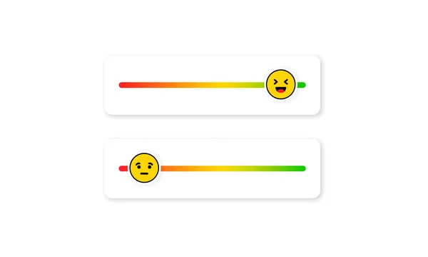 Σετ Emoji Slider Για Μέσα Κοινωνικής Δικτύωσης Ανατροφοδότηση Φατσούλα Κριτικές — Διανυσματικό Αρχείο