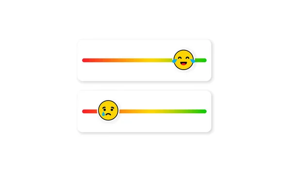 Set Von Schieberegler Emojis Für Soziale Medien Feedback Emoticon Bewertungen — Stockvektor