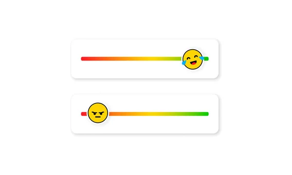 Jeu Slider Emoji Pour Les Médias Sociaux Émoticône Rétroaction Critiques — Image vectorielle