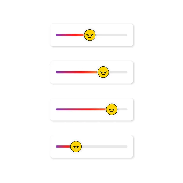Set Von Schieberegler Emojis Für Soziale Netzwerke Slider Taste Social — Stockvektor