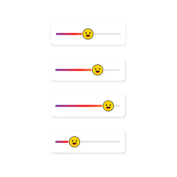 Set Von Schieberegler Emojis Für Soziale Netzwerke Lachendes Gesicht Emoticon — Stockvektor