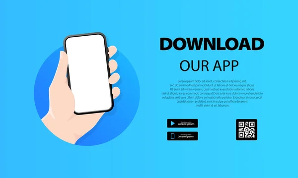 Stáhnout Stránku Mobilní Aplikace Prázdné Obrazovky Smartphone Pro Vás App — Stockový vektor