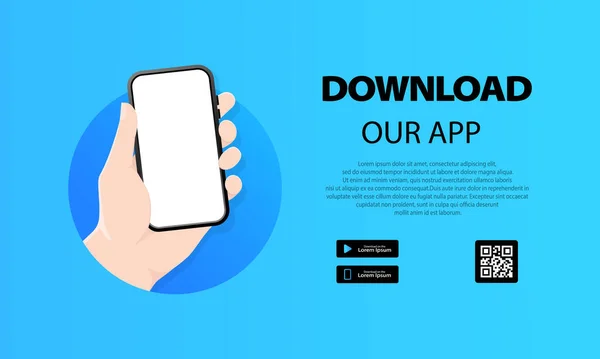 Page Téléchargement Application Mobile Smartphone Écran Vide Pour Votre Application — Image vectorielle