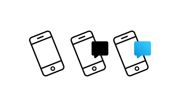 Discours Bulle Sur Smartphone Écran Message Chat Téléphone Portable Notification — Image vectorielle