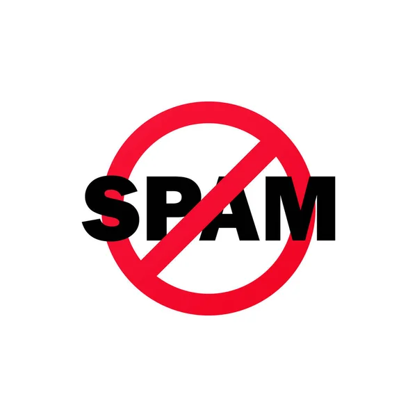 Hay Señal Spam Signo Prohibición Detener Icono Spam Prohibir Spam — Vector de stock