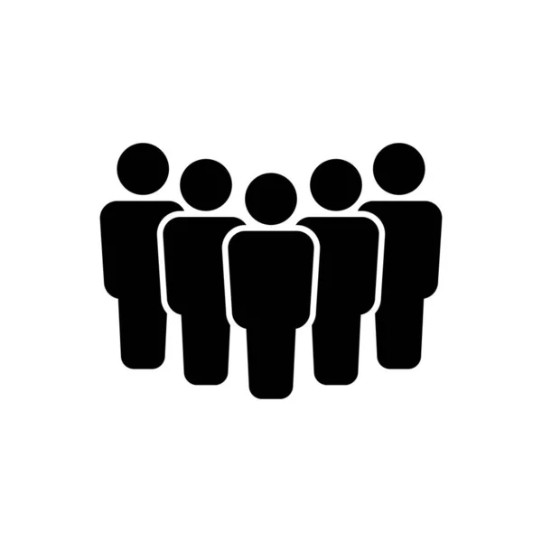 Icono Gente Señal Multitud Grupo Personas Grupo Usuarios Amigos Icono — Vector de stock