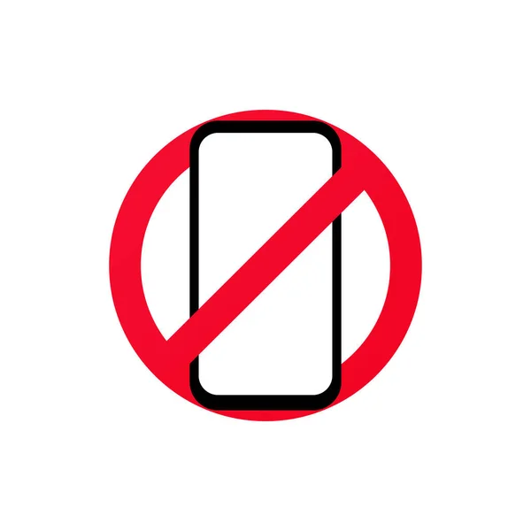 Kein Smartphone Handy Verbotsschild Verbotsschild Kein Handyschild Handy Verboten Vektorillustration — Stockvektor
