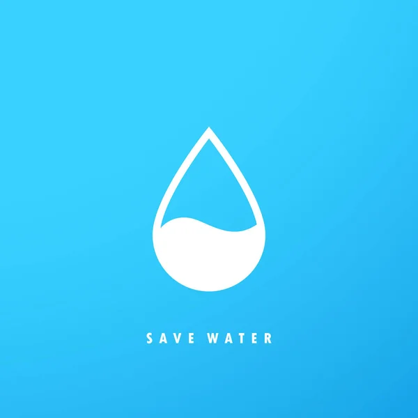 Spaar Het Water Zoet Water Drop Logo Ontwerp Sjabloon Ecologie — Stockvector