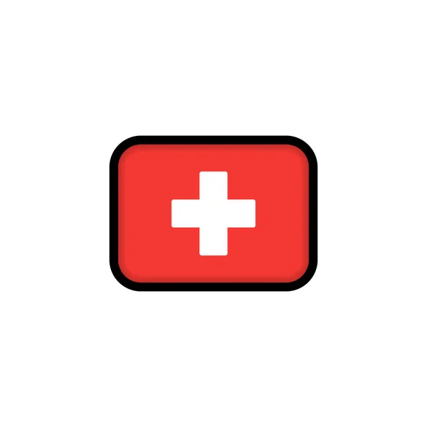 Bandiera Della Svizzera Bandiera Nazionale Svizzera Illustrazione Vettoriale Eps10 — Vettoriale Stock