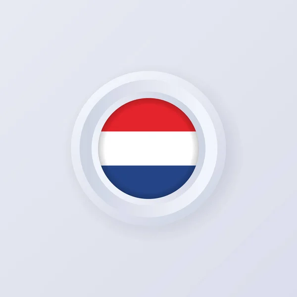 Flagge Der Niederlande Niederlande Holland Etikett Schild Knopf Abzeichen Stil — Stockvektor