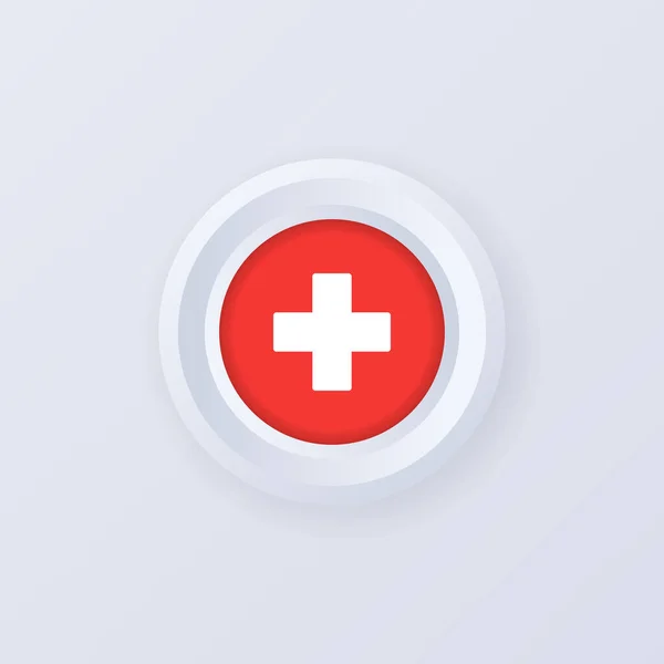 Флаг Швейцарии Swiss Label Sign Button Badge Style Векторная Иллюстрация — стоковый вектор