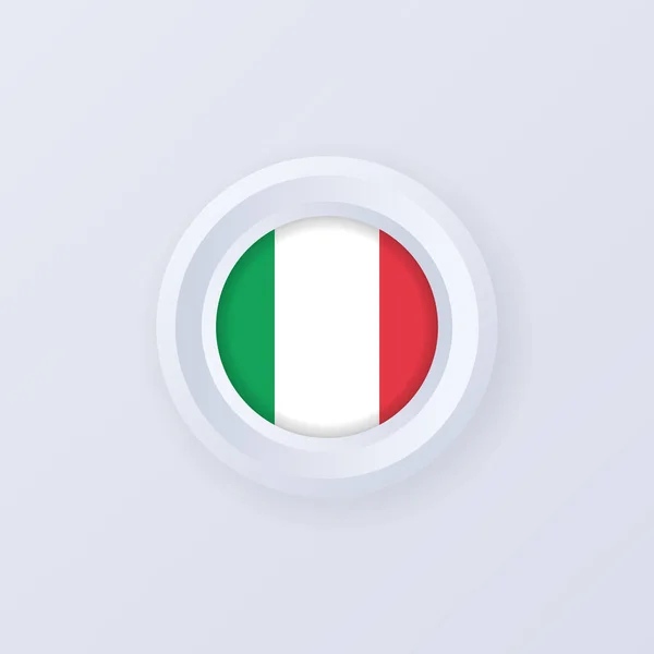 Флаг Италии Итальянская Кнопка Итальянская Этикетка Знак Кнопка Значок Стиле — стоковый вектор