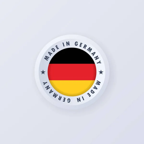 Prodotto Germania Germania Fatto Germania Emblema Etichetta Segno Pulsante Distintivo — Vettoriale Stock