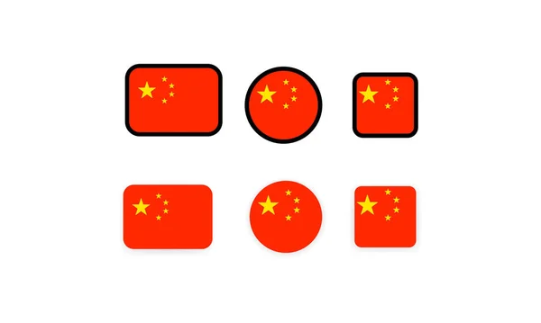 Flaggen Von China Nationalflagge Chinas China Als Symbol Vektorillustration Eps10 — Stockvektor