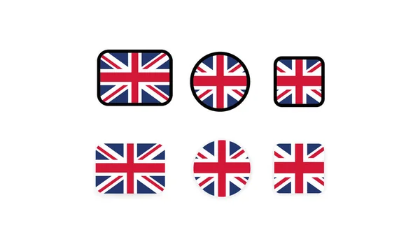 イギリスの旗のセット イギリス国旗 イギリスのシンボル ベクトルイラスト Eps10 — ストックベクタ