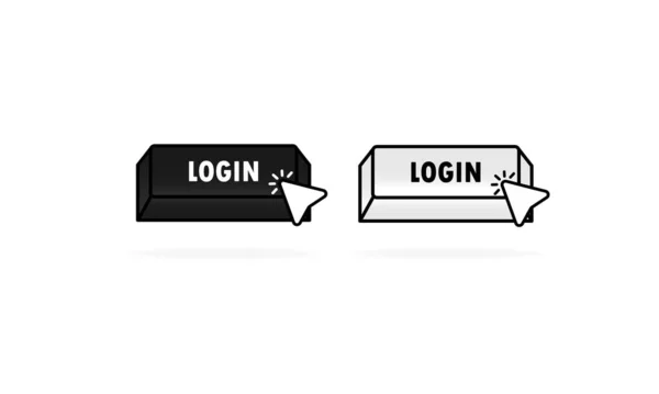 Login Button Cursor Pointer Web Login Icon Vector Illustration Eps10 — Stock Vector