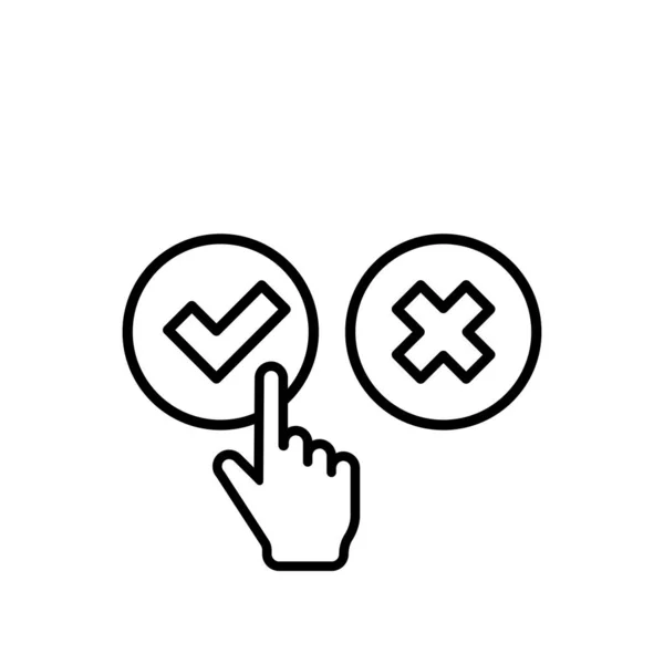 Überprüfen Und Kreuzen Sie Mit Dem Handcursor Symbol Billigen Oder — Stockvektor