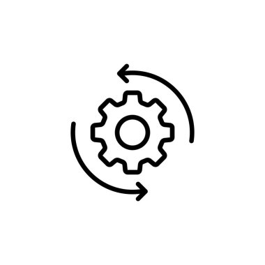 Çalışma akışı ana hatları simgesi. Mobil uygulamalar ve web kullanımı için. Vektör EPS 10. Beyaz arkaplanda izole.