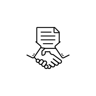 El sıkışma çizgisi simgesi. Ortaklık anlaşması. İş konsepti. Kontrat anlaşması. Uygulamalar ve web sayfaları için. Vektör EPS 10. Beyaz arkaplanda izole