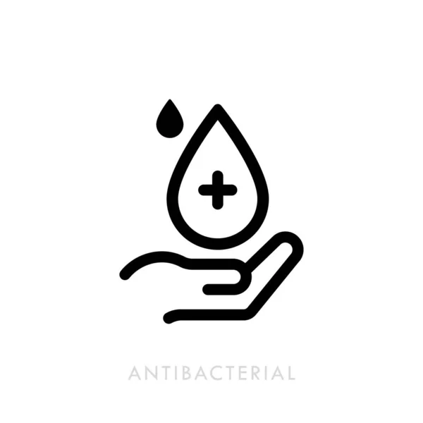 Icono Jabón Antibacteriano Icono Antiséptico Mano Con Gota Icono Del — Archivo Imágenes Vectoriales