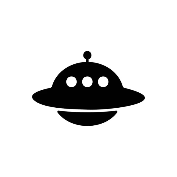 Ufo Symbol Schwarz Raumschiffzeichen Alien Konzept Vektor Eps Isoliert Auf — Stockvektor