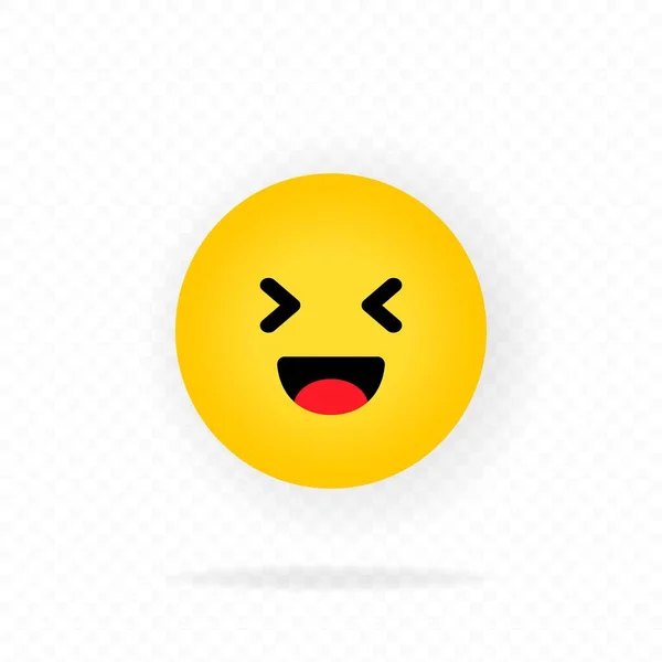 黄色的情感符号 笑吧笑着说情话开心的脸和微笑的情绪 反应感情用事 社交媒体的概念 病媒Eps 在透明的背景下孤立 — 图库矢量图片
