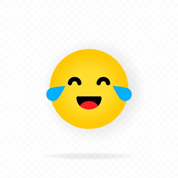 Icono Emoji Amarillo Emoji Riéndose Cara Feliz Con Emoticono Sonrisa — Vector de stock