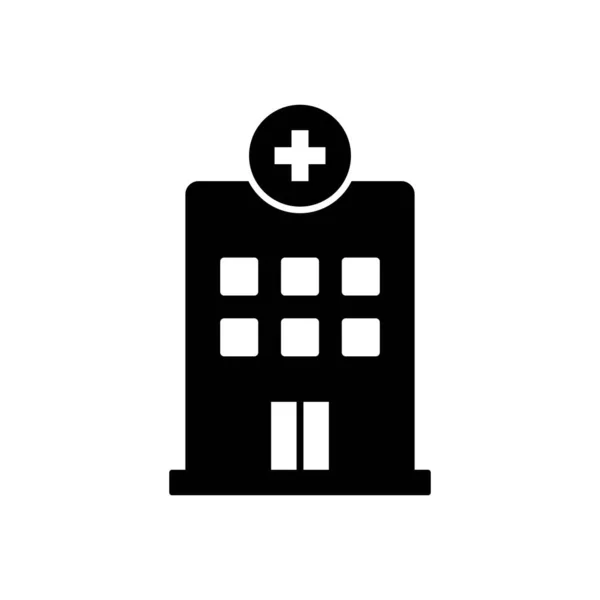 Ícone Vetor Edifício Hospitalar Ícone Clínica Médica Logotipo Vector — Vetor de Stock