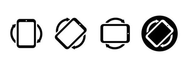 Set Von Rotierenden Smartphone Symbolen Mobile Bildschirmdrehung Rotationssymbol Horisontale Oder — Stockvektor
