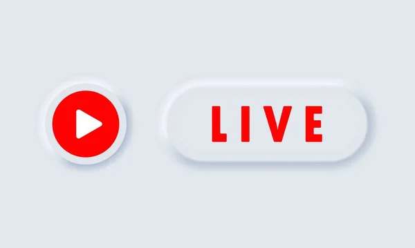 Live Knop Live Stream Sociaal Media Concept Bloggen Vector Eps — Stockvector