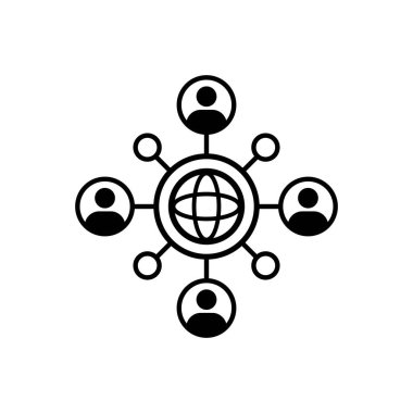 Küresel iş dünyası ikonu. Takım çalışması konsepti. Serbest çalışıyorum. Vektör EPS 10. Beyaz arkaplanda izole.