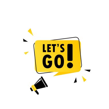 Megafonla konuşma baloncuğu pankartı. Hoparlör. İş, pazarlama ve reklam için kullanılabilir. Vektör EPS 10. Beyaz arkaplanda izole.