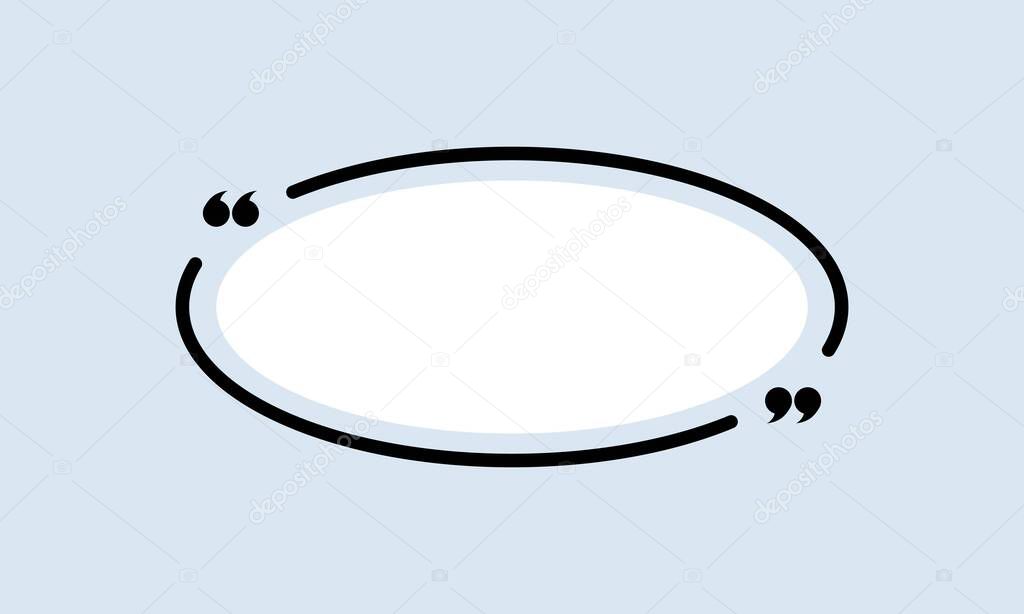 Quote icon. Quotemark outline, speech marks, inverted commas or talking mark collection. Circle shape. Vector EPS 10. Isolated on background.