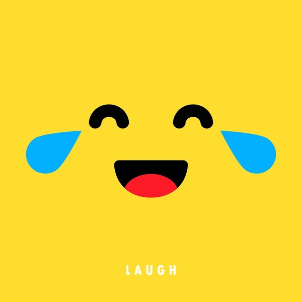 Laugh Emoticons Banner Laughing Face Social Media Reaction Concept Vector — Stock Vector