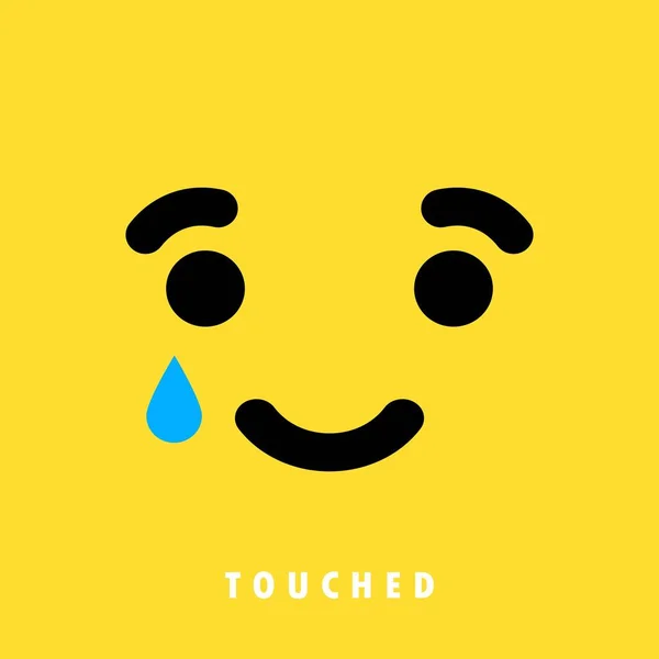 Berörda Känslor Emoji Banner Kort Begreppet Reaktion Sociala Medier Vektor — Stock vektor