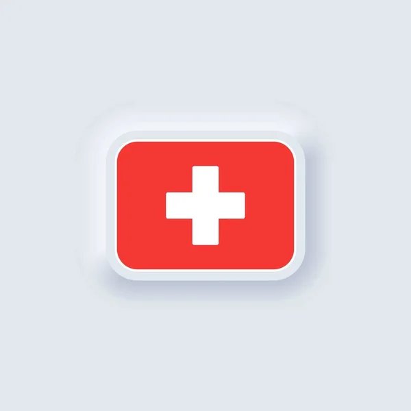 Флаг Швейцарии Государственный Флаг Швейцарии Векторная Иллюстрация S10 Простые Иконки — стоковый вектор