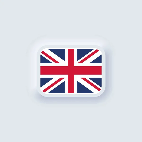 イギリスの国旗 イギリス国旗 イギリスのシンボル ベクトルイラスト Eps10 旗のあるシンプルなアイコン 新変調Ui Uxホワイトユーザーインターフェイス 新変則主義 — ストックベクタ